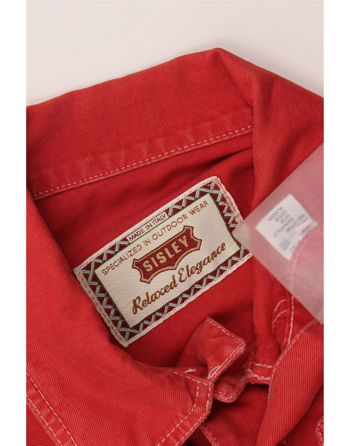 Sisley Herre denimjakke UK 38 Medium Rød Bomuld