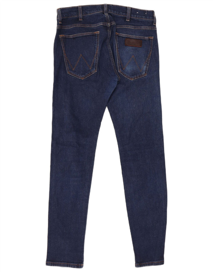 Wrangler Mens Slim Jeans W31 L32 Navy Blue Cotton