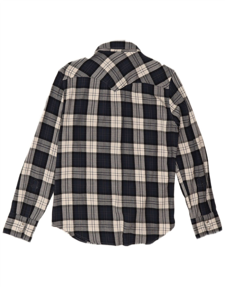 Levi's Mens Standard Flannel Shirt Small Navy Blue Check Cotton