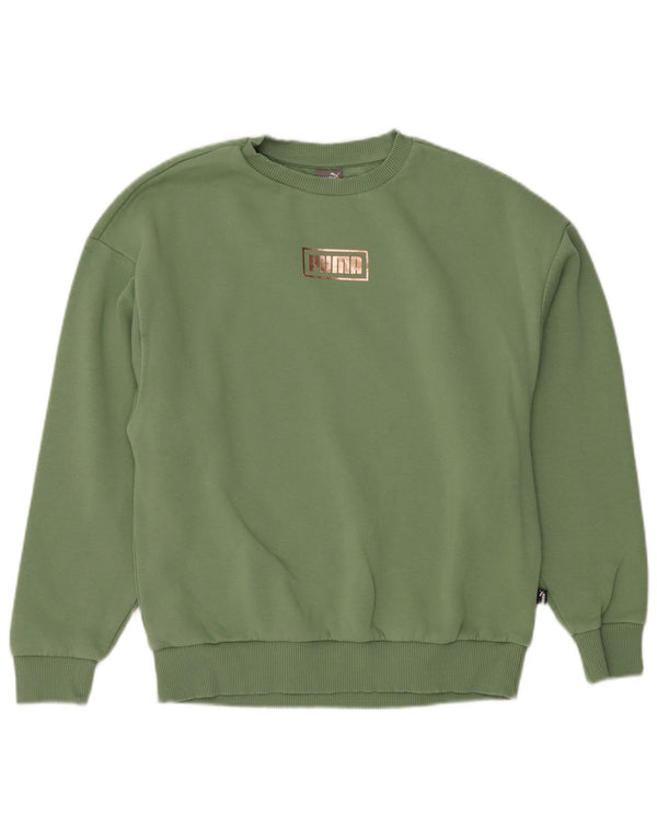 Puma Sweat-shirt graphique pour femme UK 10 Petit coton vert
