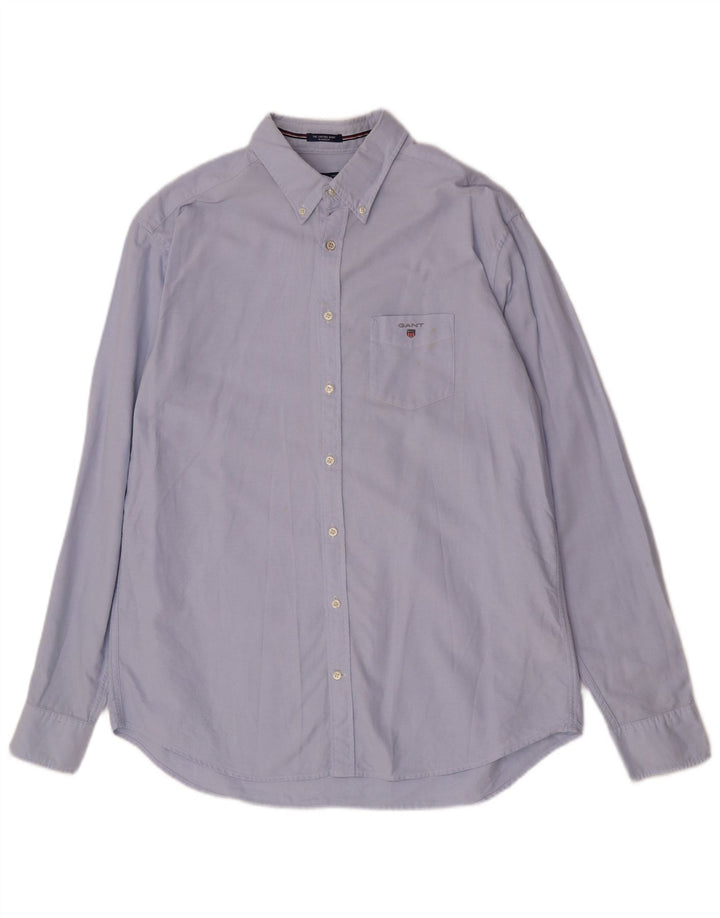 Gant Mens Regular Fit Shirt Size 17 1/2 XL Blue Cotton