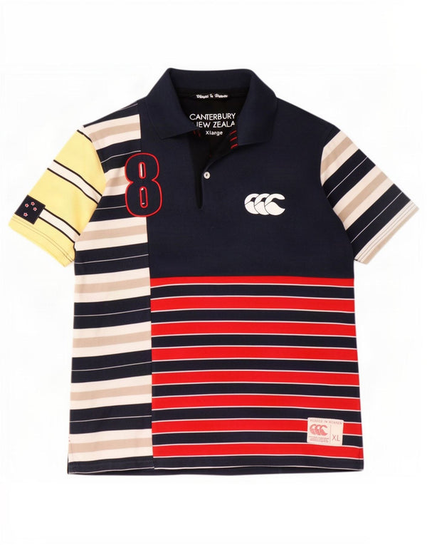 Polo da rugby grafica da uomo Canterbury XL in cotone patchwork multicolore