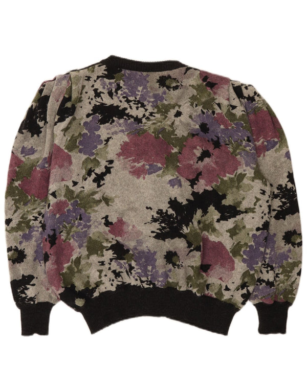 Vintage Womens Cardigan Sweater IT 48 XL Multicoloured Floral Wool