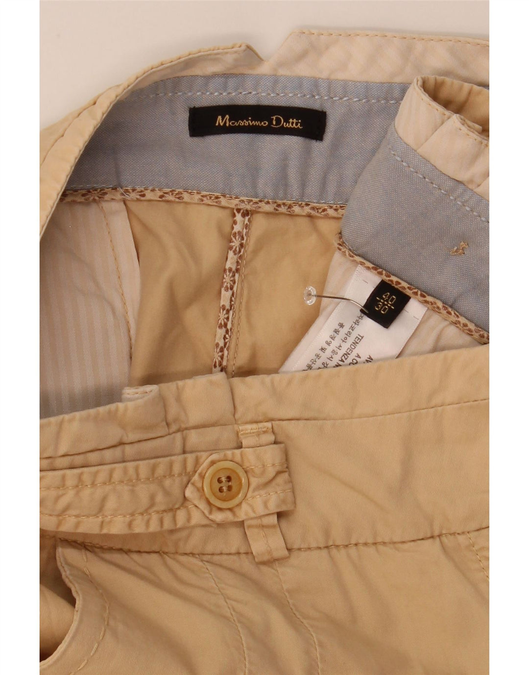 Massimo Dutti Womens Pegged Cropped Trousers EU 40 Medium W30 L25 Beige