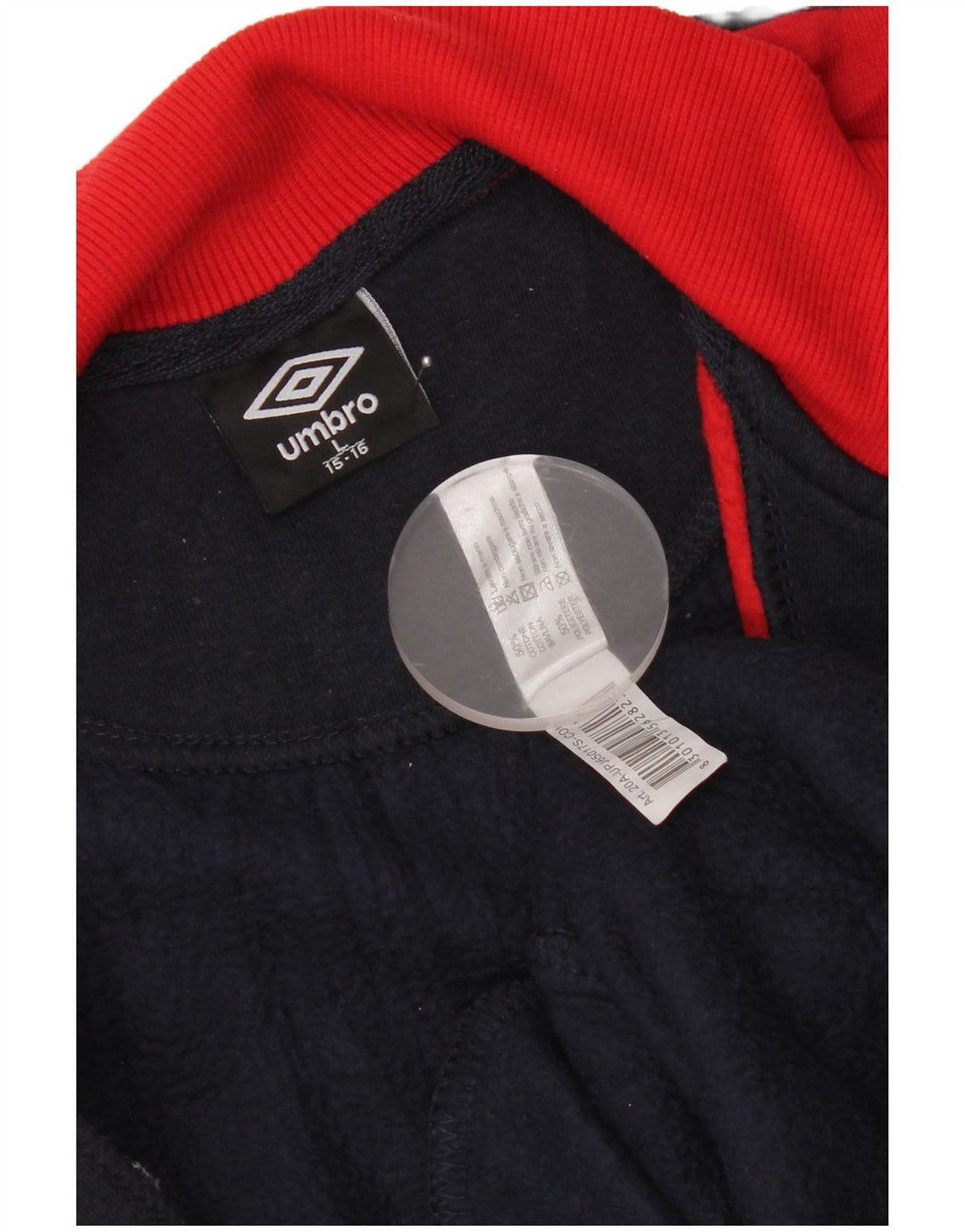 Umbro Boys Tracksuit Top Jacket 15-16 Years Large Navy Blue Colourblock