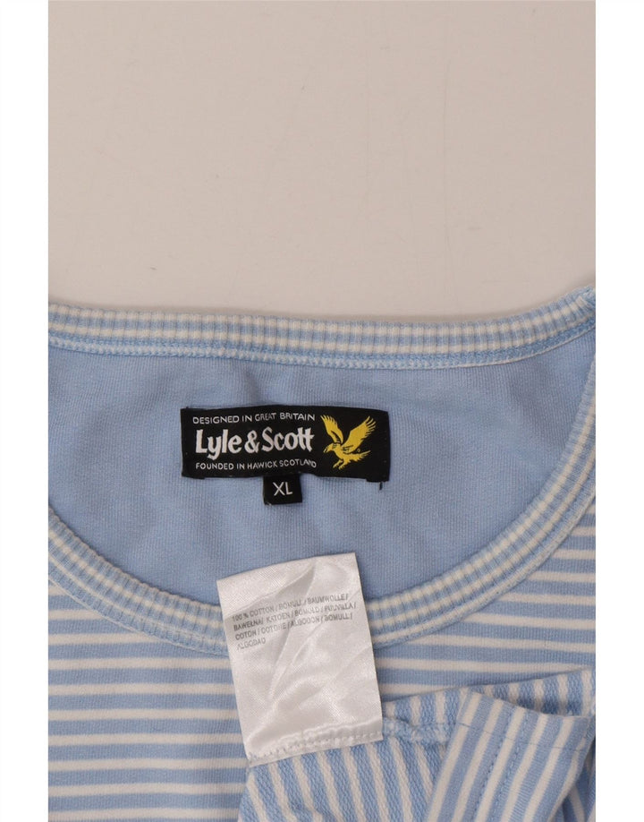 Lyle & Scott Top da uomo a maniche lunghe XL blu gessato