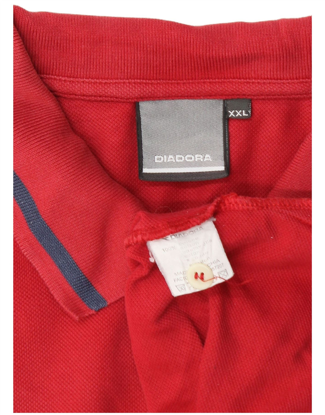 Diadora Mens Polo Shirt 2XL Red Cotton