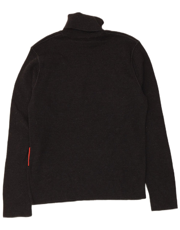 Bikkembergs Herre Graphic Roll Neck Jumper Sweater XS Sort Virgin Wool