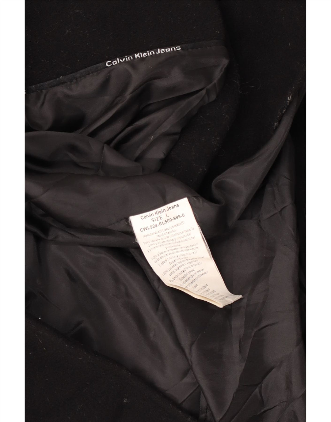 Płaszcz damski Calvin Klein Jeans UK 14, duży, czarny, wełniany
