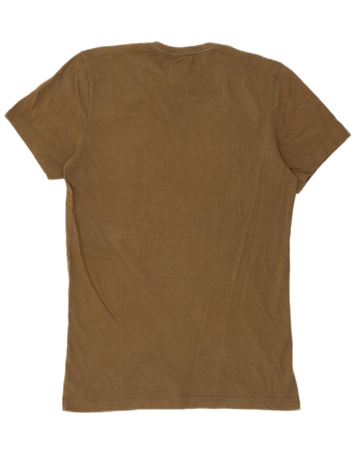 Adidas Mens Graphic T-Shirt Top Small Khaki Cotton