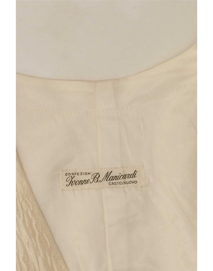Vintage Damen Zweireihige Blazerjacke UK 14 Medium Off White