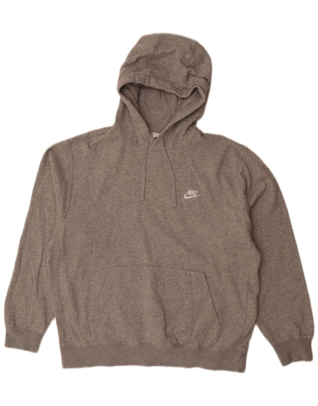 Nike Mens Hoodie Jumper Large Grey Flecked Cotton