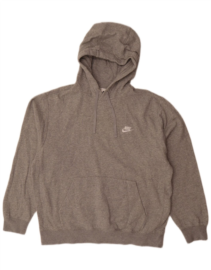 Nike Mens Hoodie Jumper Large Grey Flecked Cotton