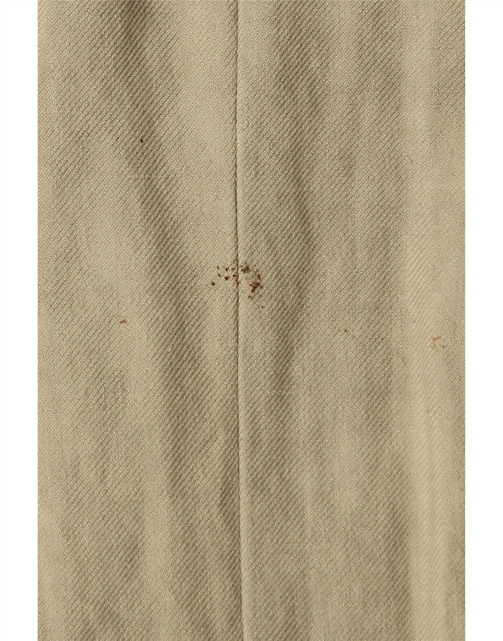 Zara Womens Double Breasted Coat UK 6 XS Beige Linen