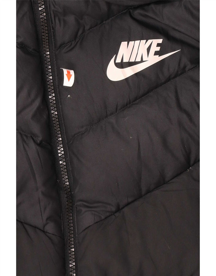 Giacca imbottita con cappuccio Nike da uomo UK 38 medio nero poliestere