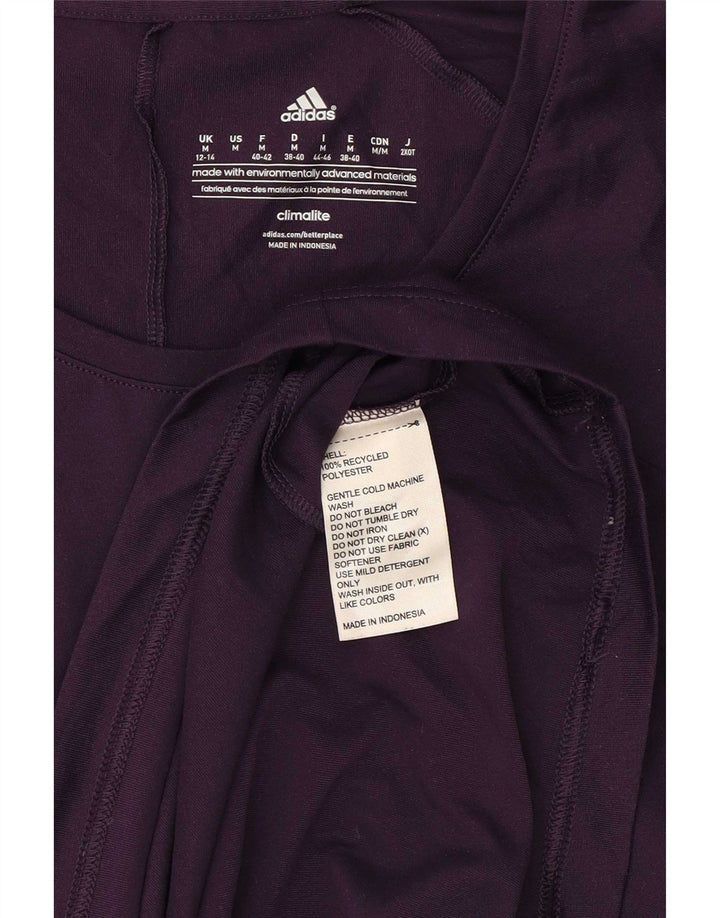 Adidas Womens Climalite T-Shirt Top UK 12/14 Medium Purple Polyester