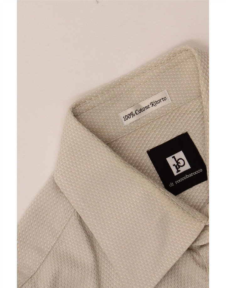 Camicia da uomo ROCCOBAROCCO taglia 41 16 grande in cotone beige