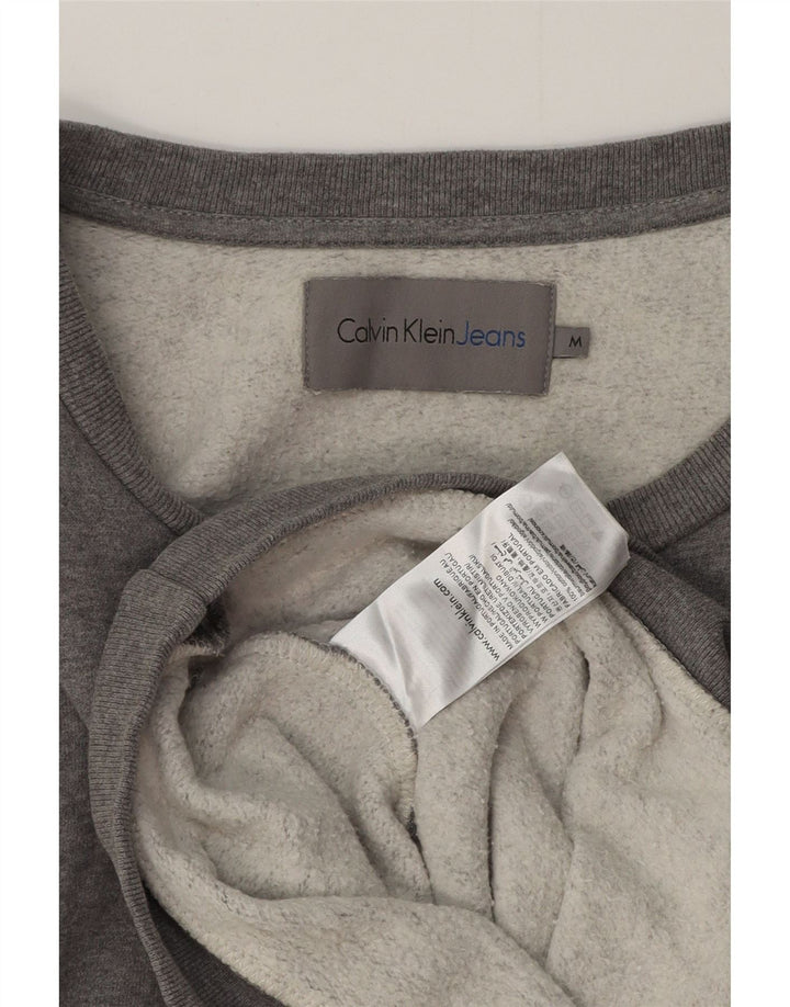 Calvin Klein Jeans Womens Sweatshirt Jumper UK 14 Medium Grey Flecked