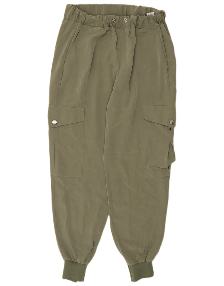 Zara Womens Joggers Cargo Trousers Small W28 L27 Khaki Polyester