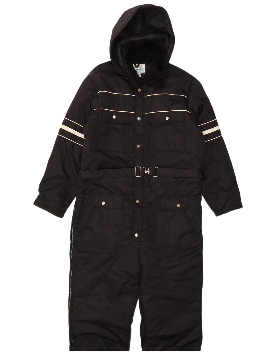 Tuta da sci con cappuccio da uomo Sears Work Leisure grande nylon nero