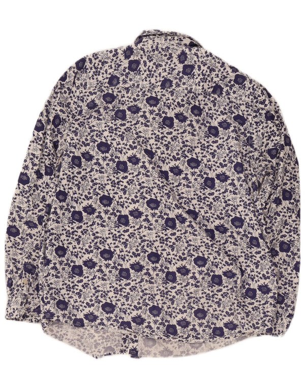 Crew Clothing Dame Classic Fit skjorte UK 16 Large Blue Floral Cotton