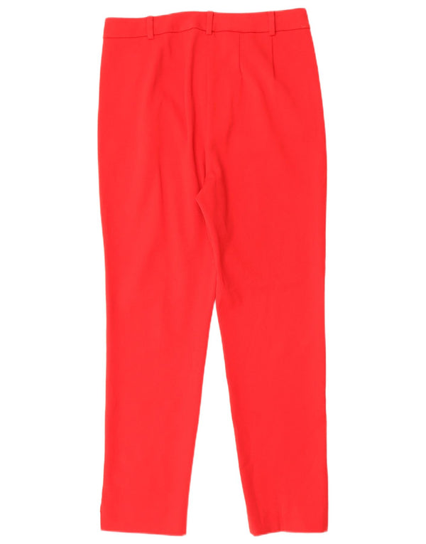 Marks & Spencer Womens Slim Suit Trousers UK 10 Small W27 L27 Red Polyester