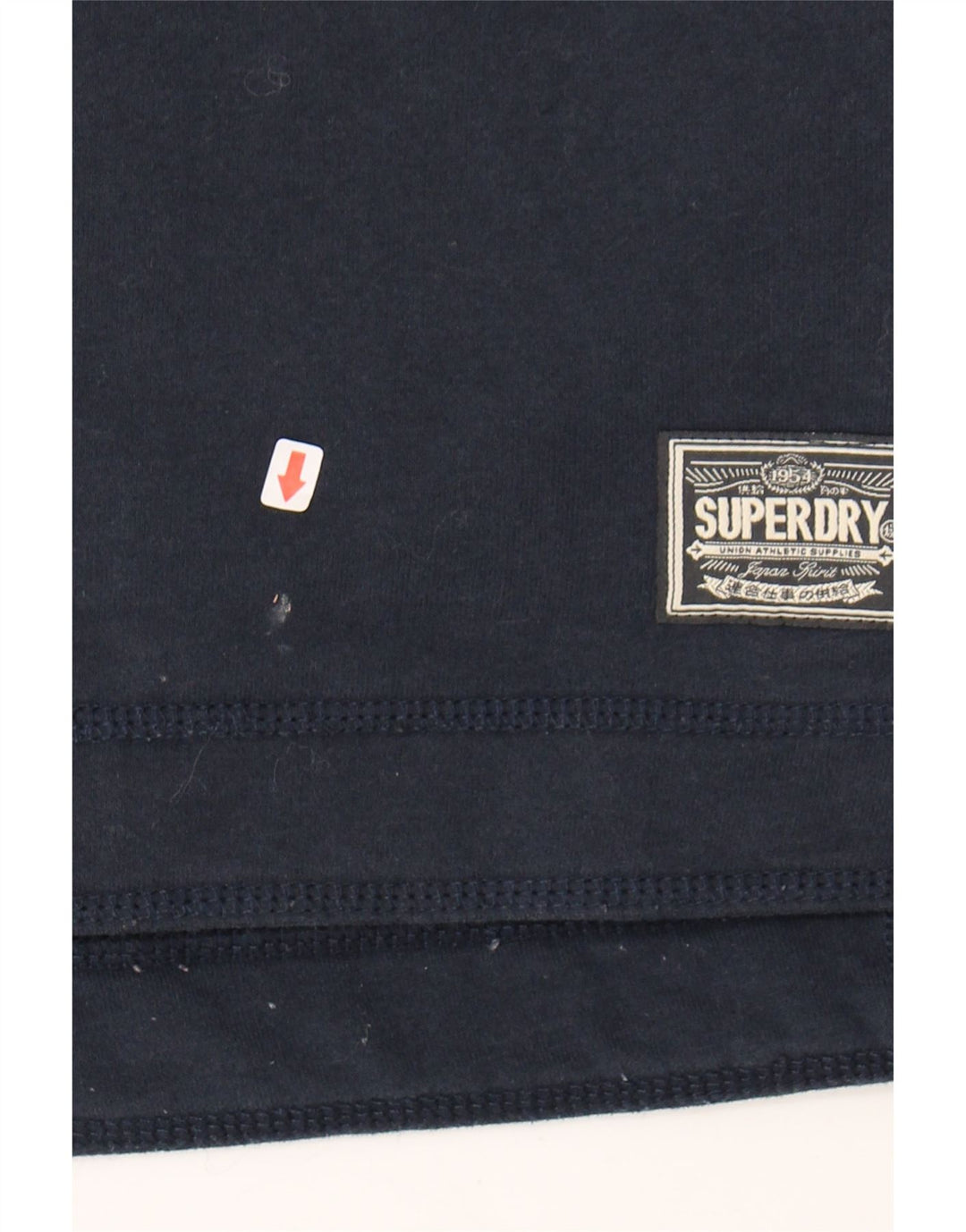 SUPERDRY Womens Graphic Sweatshirt Jumper UK 12 Medium Navy Blue Vintage Superdry and Second-Hand Superdry from Messina Hembry 