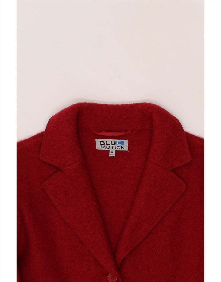 BLUE MOTION Womens 3 Button Blazer Jacket EU 40/42 Medium Red Wool Vintage Blue Motion and Second-Hand Blue Motion from Messina Hembry 