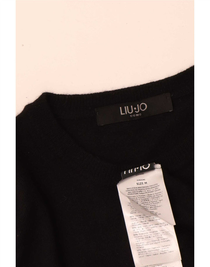 Liu Jo Mens Boat Neck Jumper Sweater Medium Black Viscose