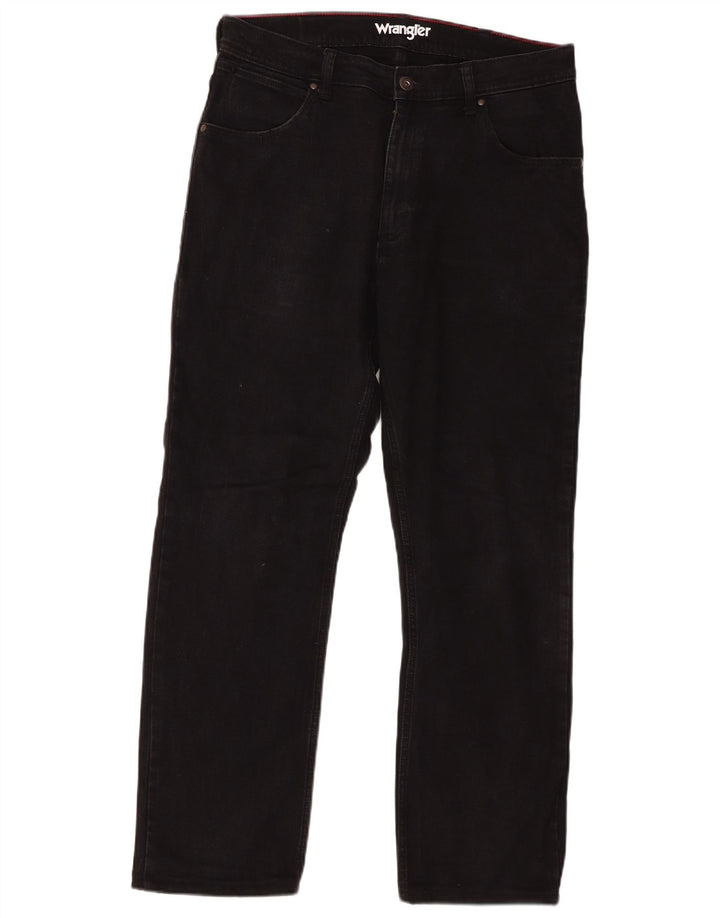 Jeans dritti da uomo Wrangler W34 L29 cotone nero