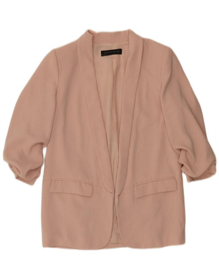 Giacca blazer aperta da donna con maniche a 3/4 Zara UK 14 Rosa medio