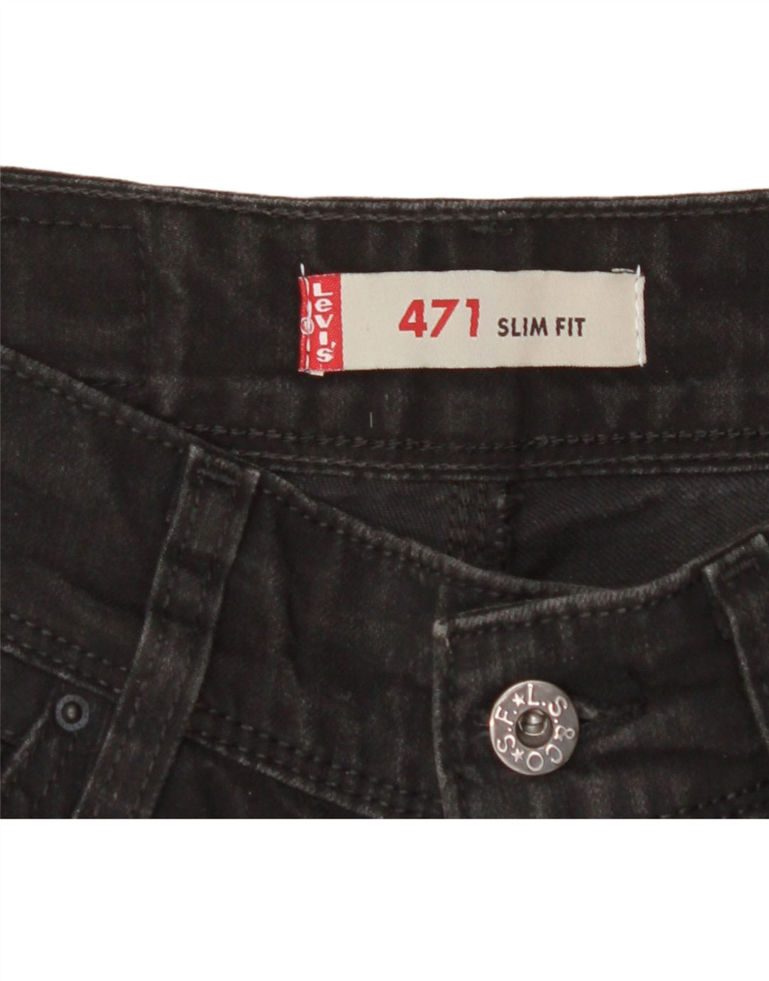 LEVI'S Womens 471 Slim Jeans W30 L28 Black Cotton Vintage Levi's and Second-Hand Levi's from Messina Hembry 