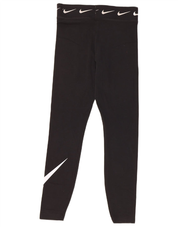NIKE Grafiske Leggings til kvinder UK 12 Medium Sort Bomuld