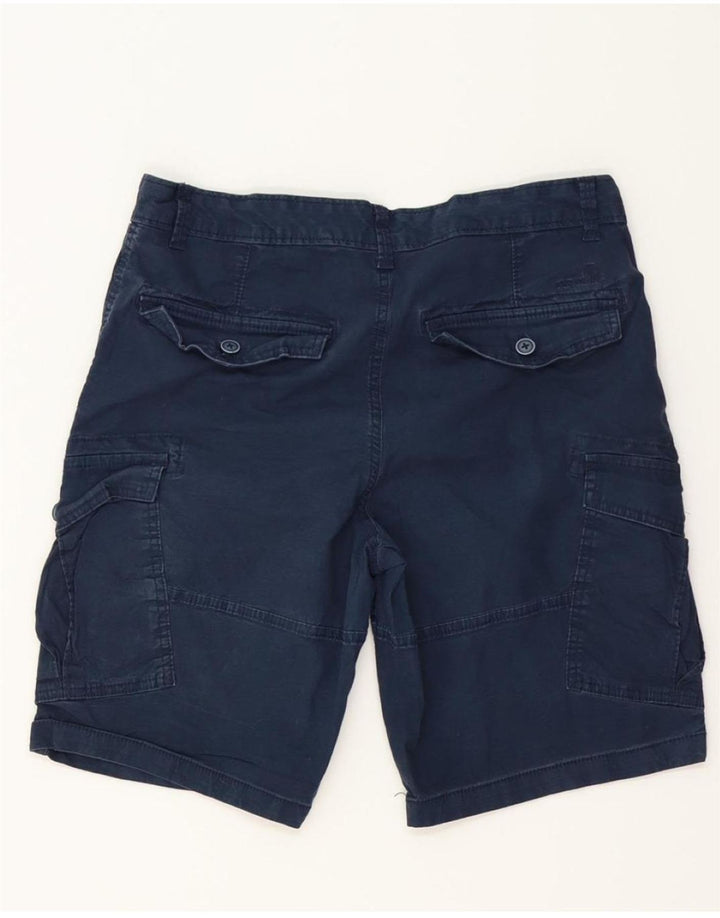 IZOD Mens Salt Water Cargo Shorts W32 Medium Navy Blue Cotton Vintage Izod and Second-Hand Izod from Messina Hembry 
