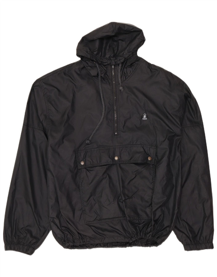 IZOD Mens Hooded Rain Jacket UK 40 Large Black Nylon