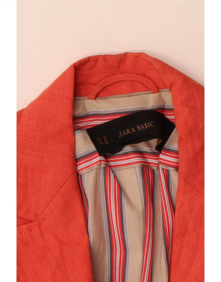 Zara Dame 1 Knap Blazer Jacket UK 12 Medium Orange