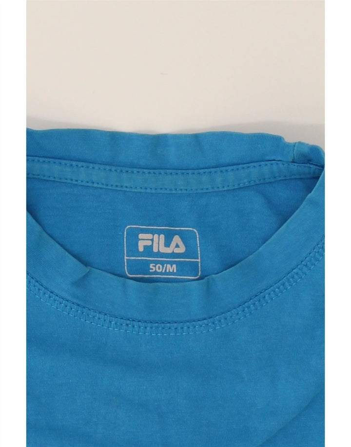 FILA Mens Graphic T-Shirt Top IT 50 Medium Blue Cotton Vintage Fila and Second-Hand Fila from Messina Hembry 