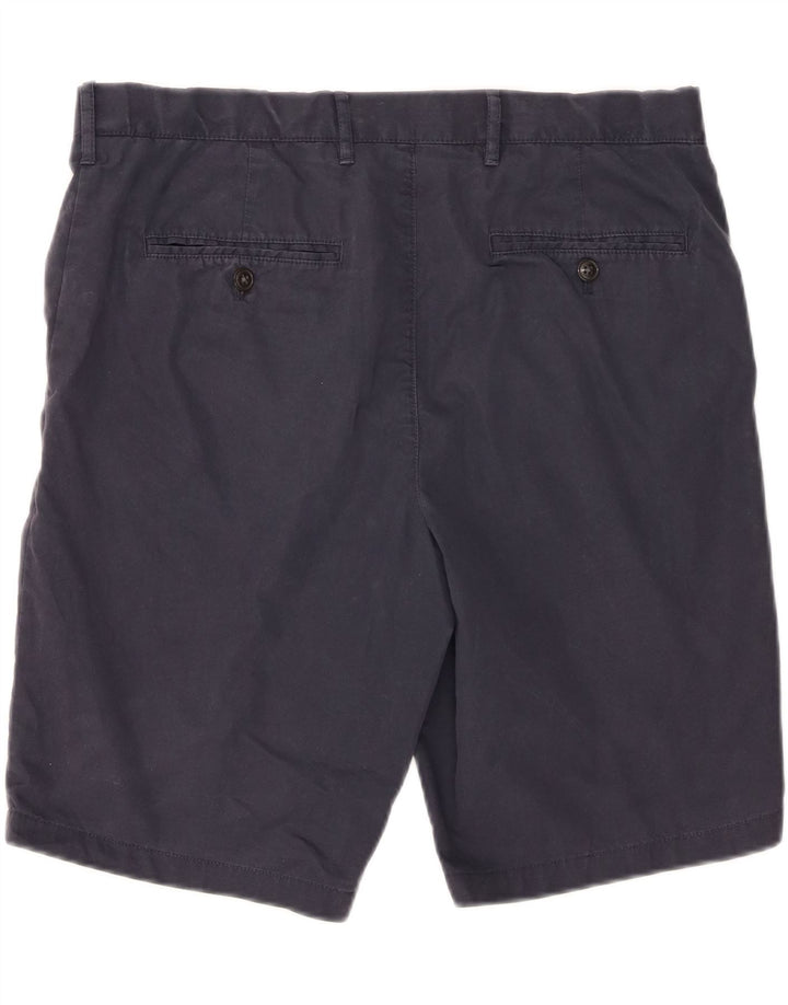 Marks & Spencer Mens Chino Shorts W34 Large  Navy Blue Cotton