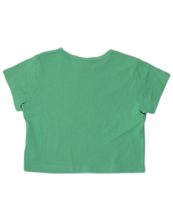 Nike Womens Crop Graphic T-Shirt Top UK 14 Grand Vert Coton