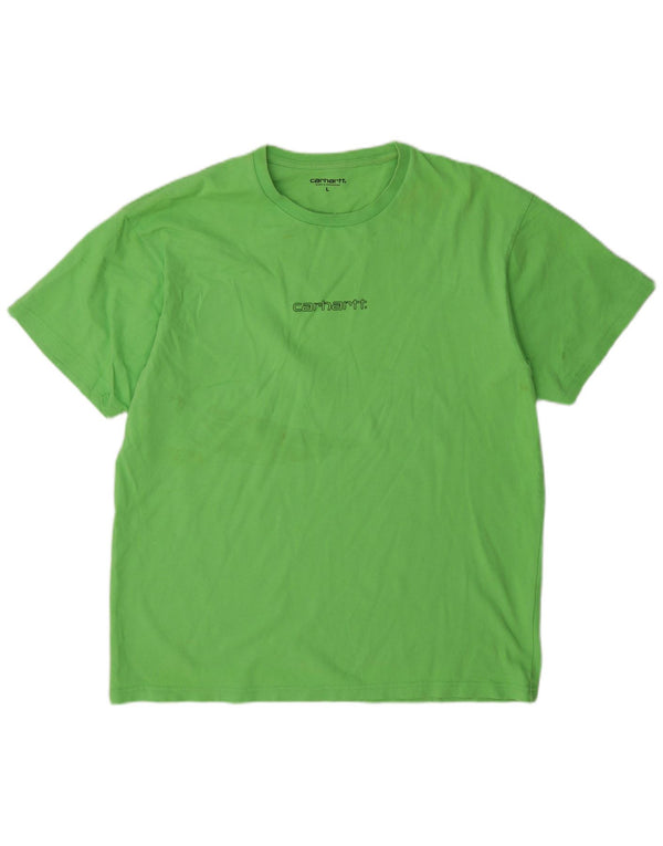 Carhartt Mens T-Shirt Top Large Green Cotton