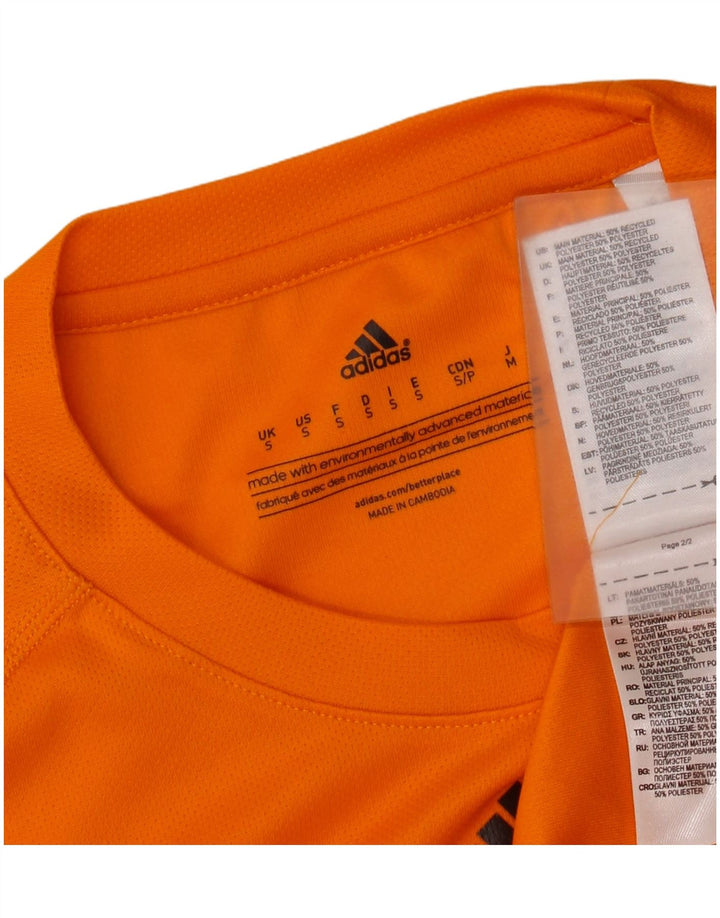 Adidas Mens Climalite T-Shirt Top Small Orange Polyester