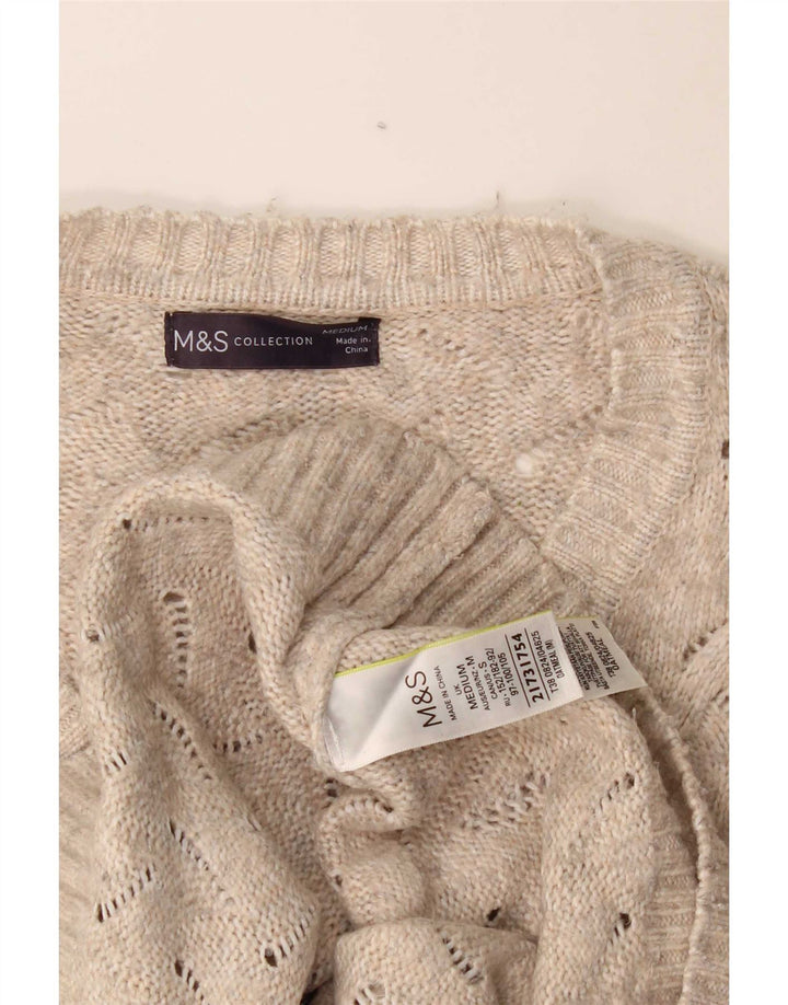 Marks & Spencer Dame Oversized V-hals sweater UK 14 Medium Beige