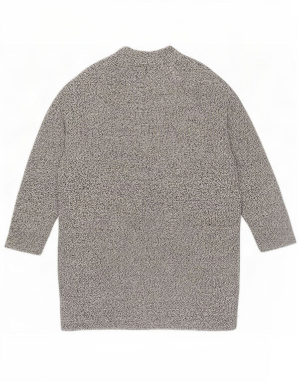 Zara Womens Open Cardigan Sweater UK 16 Large Grey Polyester