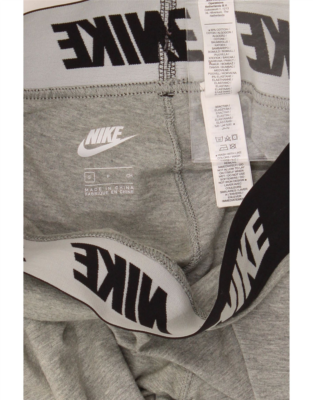 NIKE Womens Graphic Leggings UK 8 Small Grey Cotton Vintage Nike and Second-Hand Nike from Messina Hembry 