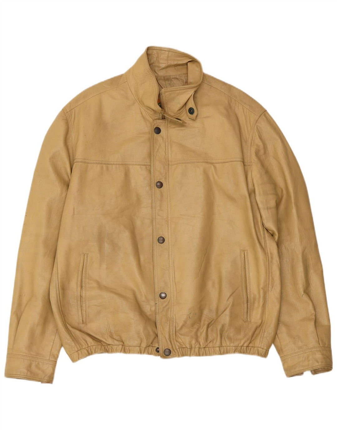 Куртка мужская кожаная VINTAGE IT 52 XL Бежевая