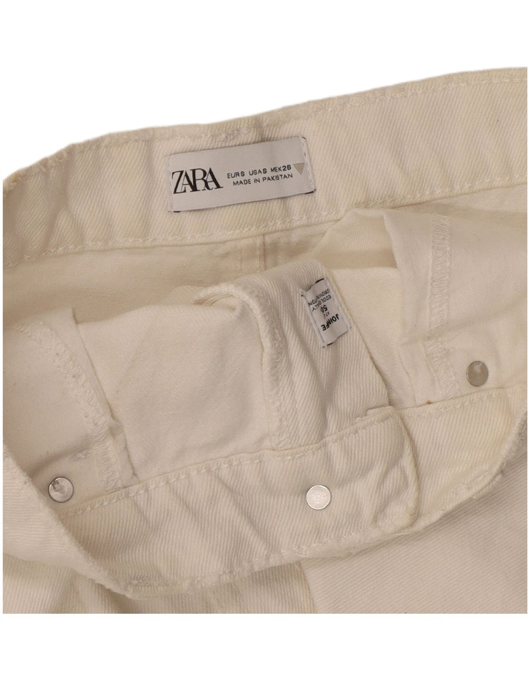 Zara Womens Denim Skirt Small W28  White Cotton