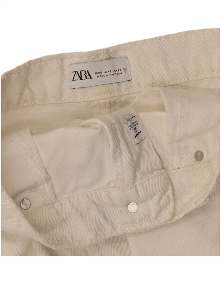 Zara Womens Denim Skirt Small W28  White Cotton