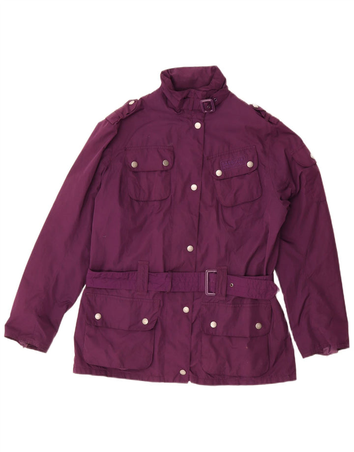 Giacca militare da donna Barbour UK 12 poliestere viola medio
