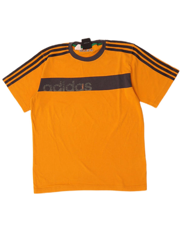 Adidas Boys Graphic T-Shirt Top 13-14 Years Orange Colourblock Cotton