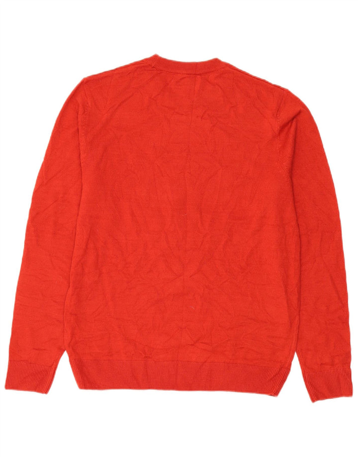 Marks & Spencer Mens Graphic Crew Neck Jumper Sweater Medium Red Christmas
